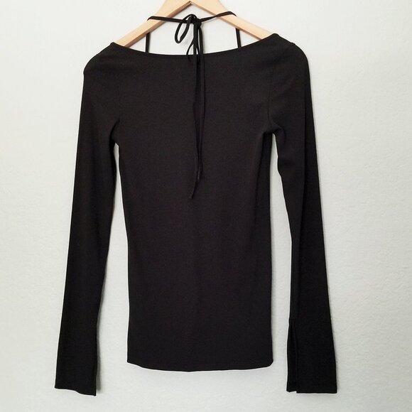 Danz New York FIR Hook & Eye Long Sleeve Top with Front Tie Slit Long Sleeves 38 - Picture 9 of 16